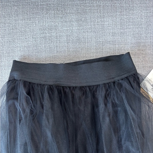 Vintage Gunne Sax Jessica McClintock Black Tulle Maxi Skirt Elastic Waist Size 3 - Picture 4 of 9